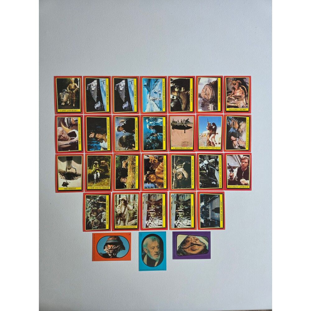 1983 Topps Star Wars Return Of The Jedi Lot Of 26 Cards And 3 Stickers Series 1